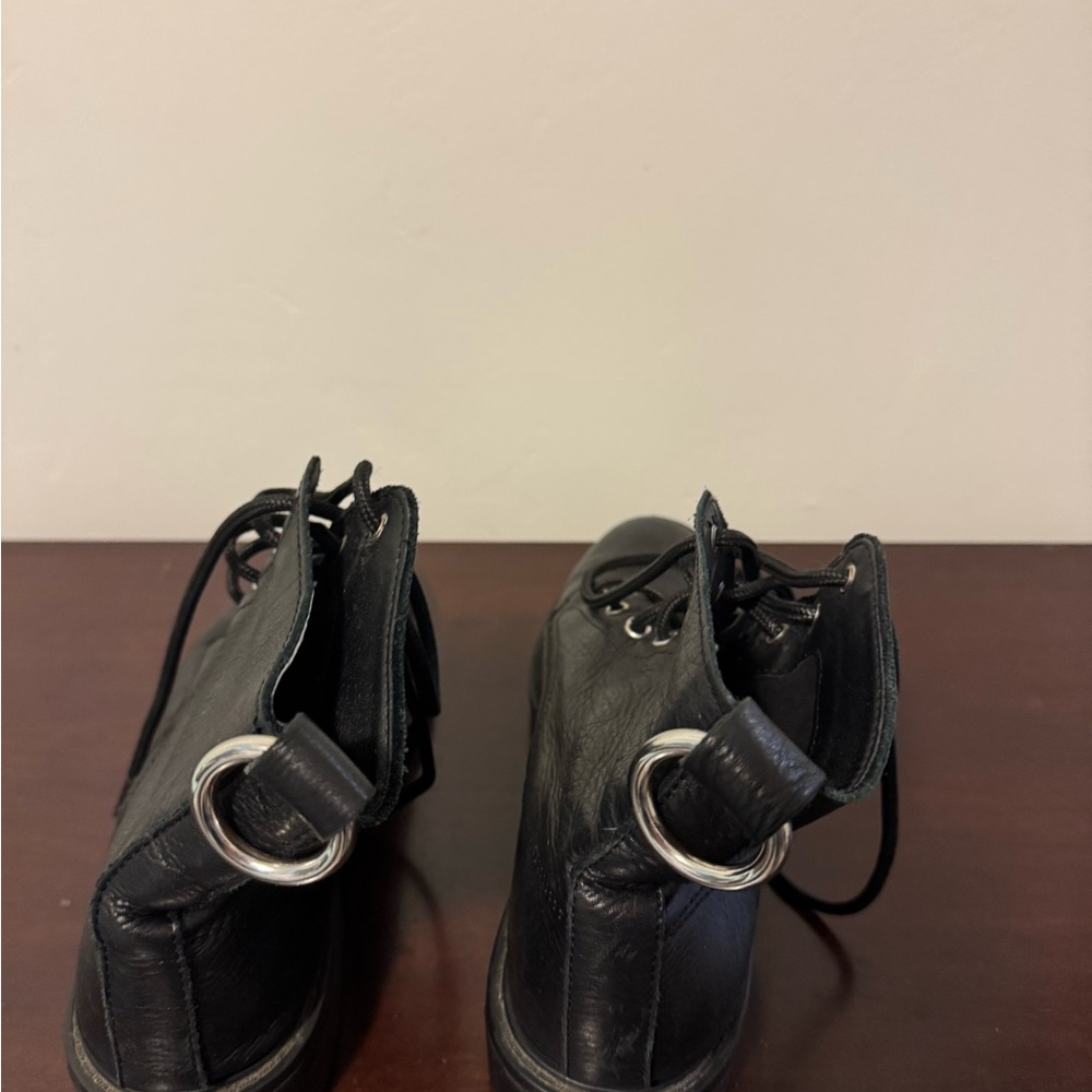 Dolce Vita Black Leather Combat Boots
